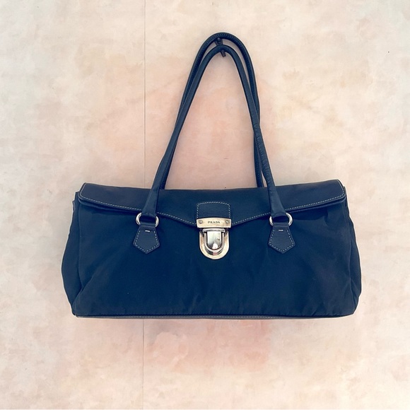 Prada Tessuto Vitello Leather Shoulder Bag - Picture 2 of 11